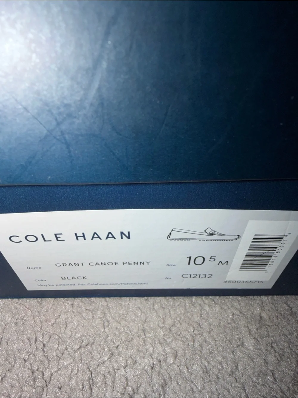 Cole Haan Black Pebbled Leather Slip-On Penny Loafers